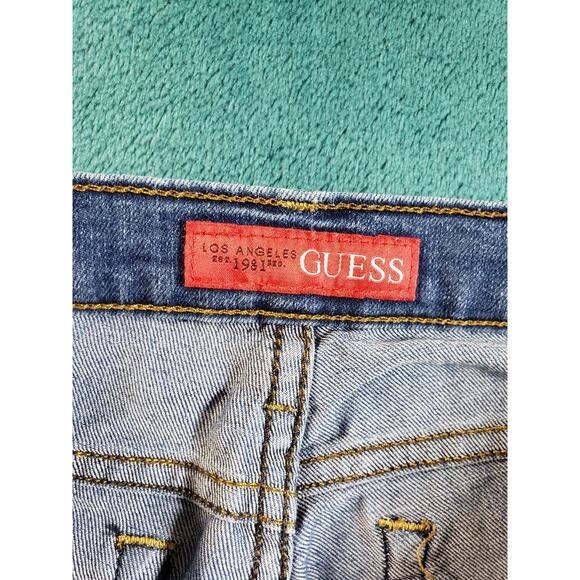 Guess Jeans Size 27 Womens Blue Stretch Pants Denim Ladies Mid Rise Ankle - Picture 3 of 13